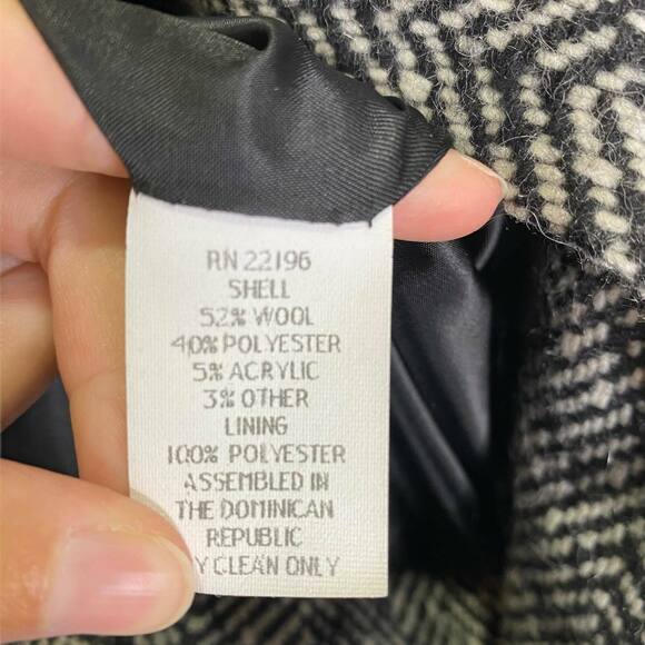 Jason Kole Women's Coat Jacket Black & White Chevron Wool Button Front Size M - Picture 8 of 8